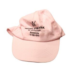 Pink with Black Text Baseball Cap/Hat Excellent Condition